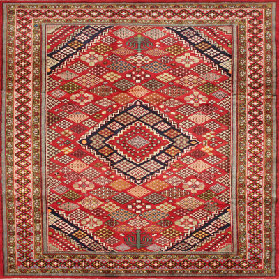Tapis à motif oriental rouge / brun