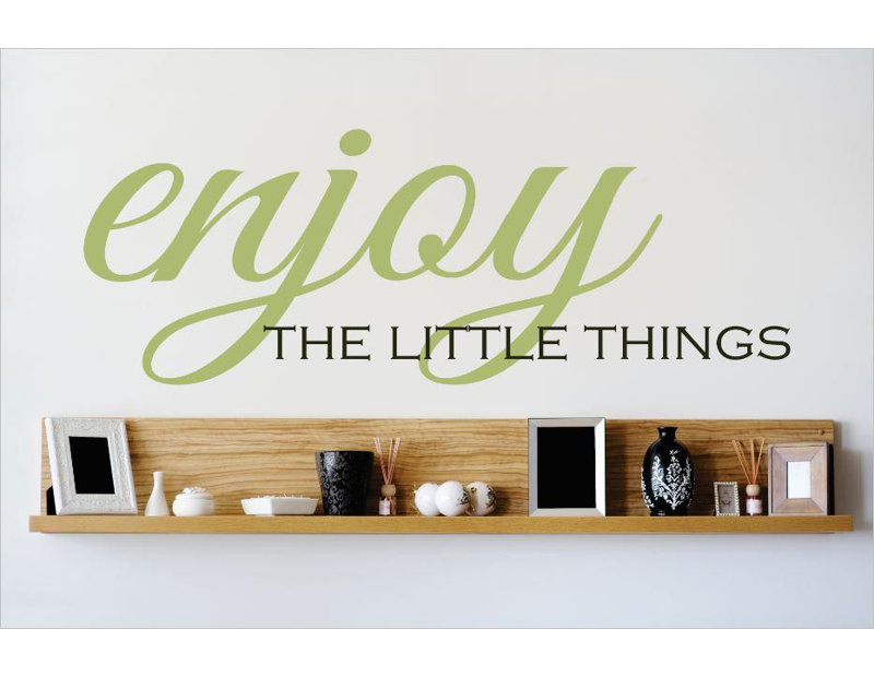 Décalcomanie murale « little things », H 8 po x l 30 po x P 0,16 po, Noir / Vert