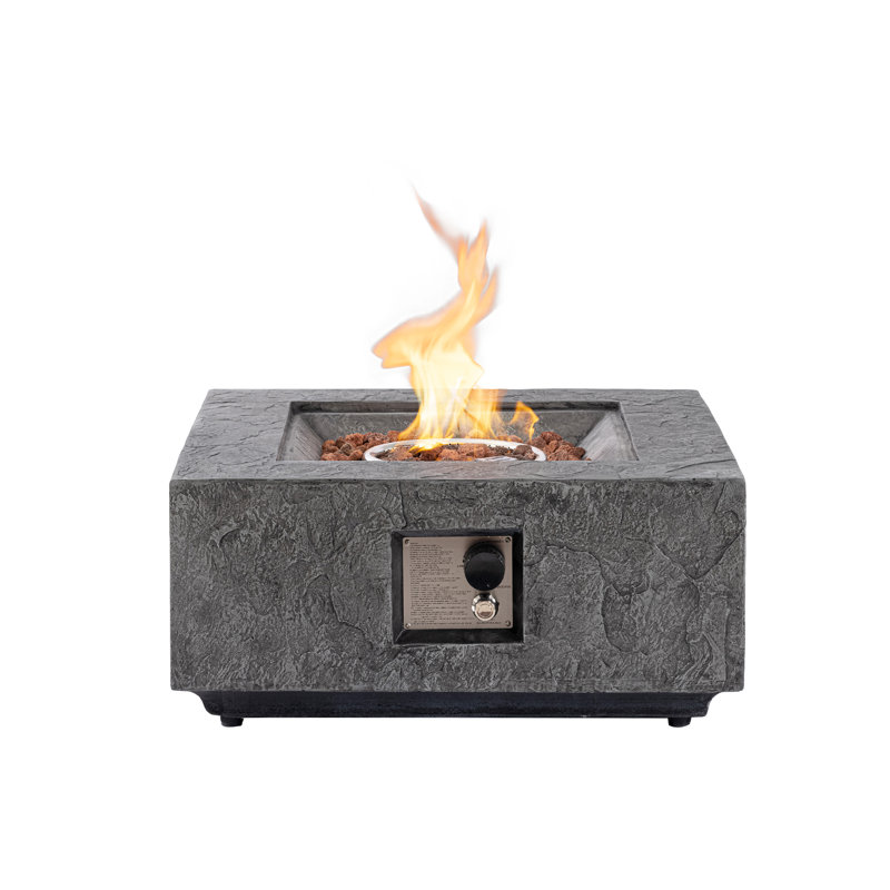 28" Square Concrete Propane Fire Pit Table
