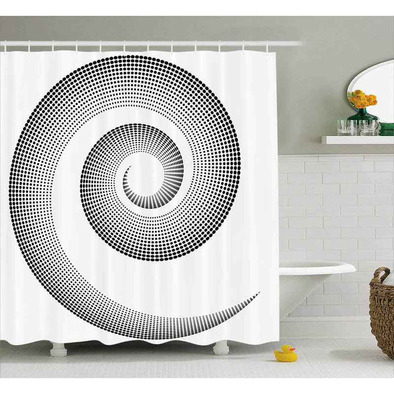 Rideau de douche simple noir artful monochrome, l 69 po x L 75 po