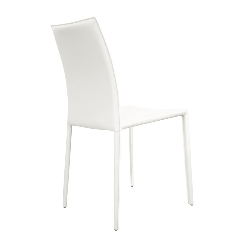 Chaise d'appoint en cuir reconstitué Helmer, Blanc
