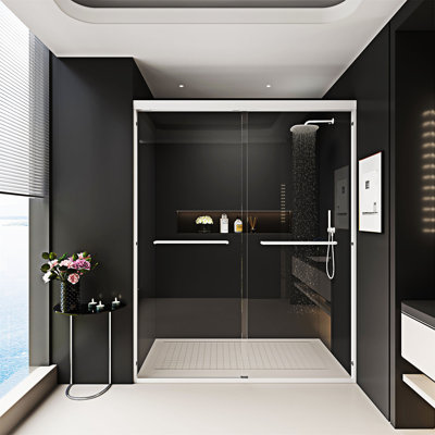 Semi-Frameless Double Sliding Shower Door