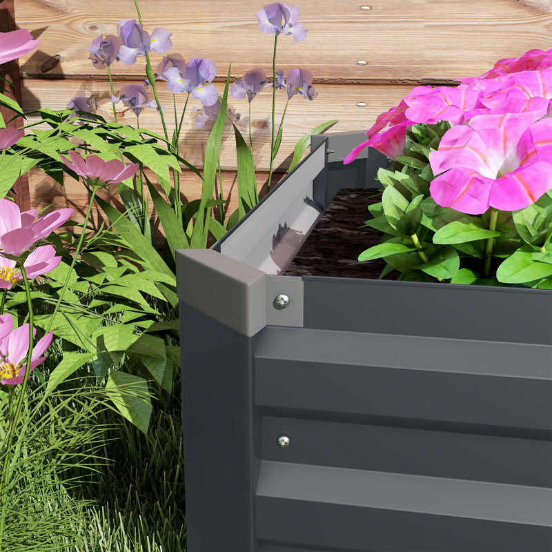 Galvanized Raised Garden Bed Kit - Heavy-Duty Planter Box For Outdoor Flowers, Herbs & Vegetables