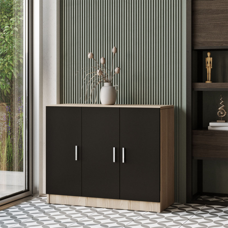 5 Piece Writing Desk Office Set, Beige/Black