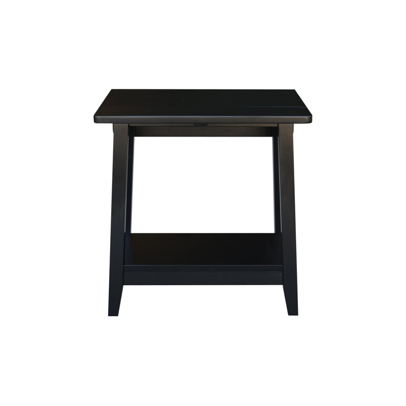 Keiandre Solid Wood End Table, Black