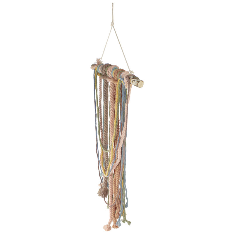 Décoration murale 31 po corde rustique nouée sur branche de bouleau Boho