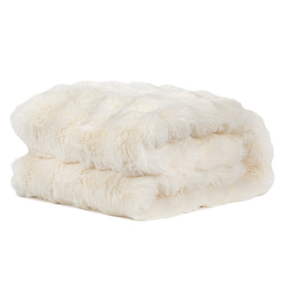 Nuage Ultra Soft Faux Fur Throw Blanket with Velvet Reverse
