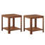 Ensemble de 2 tables de bout arrondies de coin avec table de chevet carrée de 22,1 po avec pieds à vagues verticales, table d'appoint Boho à 2 niveaux pour le salon, la chambre à coucher et le bureau personnel (noyer)-133446238