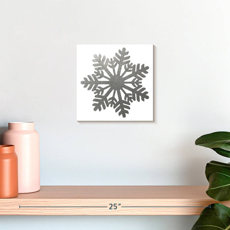 Lelend Silver Snowflakes I, 10" H x 10" W