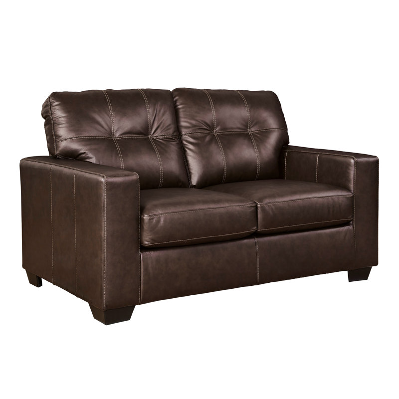 Bima Sofa, Brown Genuine Leather, 39" H x 62" W x 38" D
