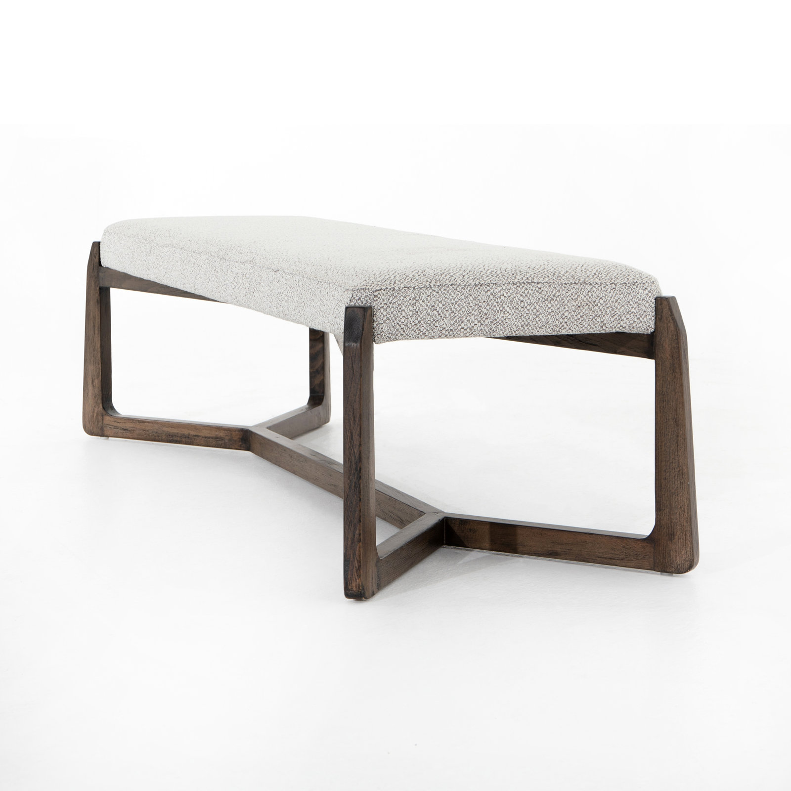 Gerardo 64" Bedroom Bench, Brunswick Pebble, Vintage Sienna Beech