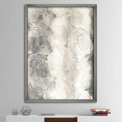 Abstract Canvas Wall Art, Grey Circle Modern Print - Grey Circles I