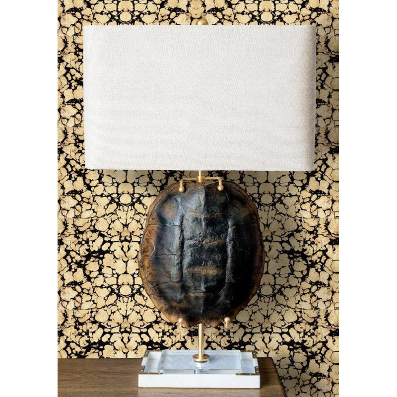 Abra Golden Tortoise 10' L x 24" W Wallpaper Roll, Faux Grasscloth, Non-pasted