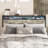 Farino Metal Standard Bed with Shelves-1998305210-1998305215