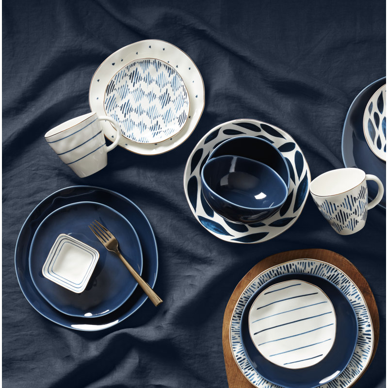 Bay Colors Blue Bay Colors 12-Piece Dinnerware Set, Blue