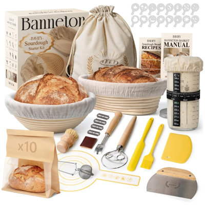 Sourdough Starter Kit, Bread Proofing Baskets