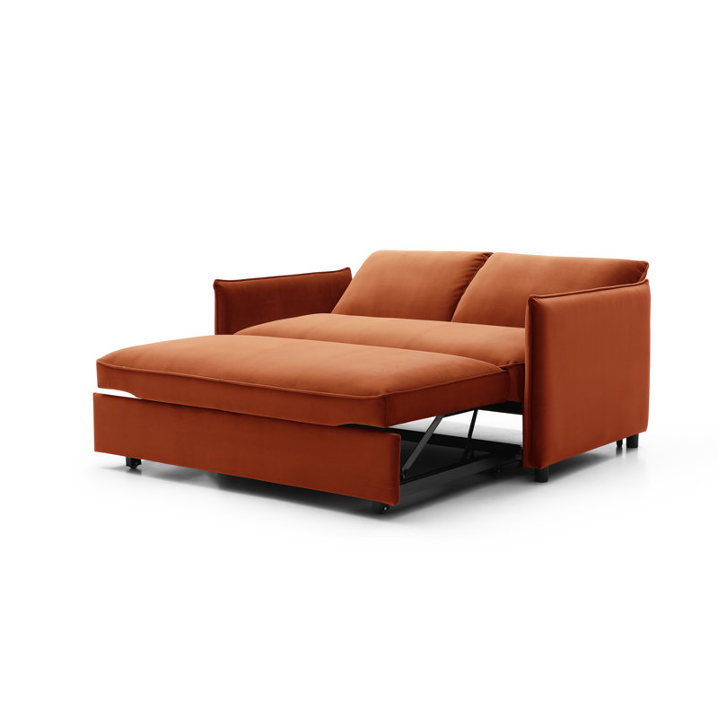 Betty 2 Seater Velvet Sofa Bed, Orange