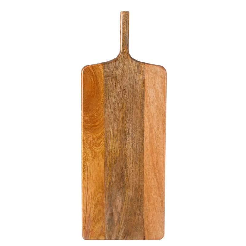 Bloomhouse Agra Mango Wood Charcuterie Board with Handle, 25.7 x 9.5 Inch Rectangular
