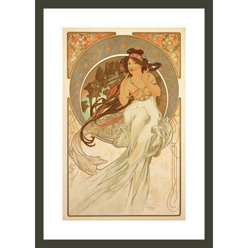The Arts: Music (1898) by Alphonse Mucha -Framed Giclee Print, 29.5" H x 21.17" W
