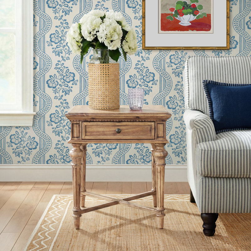 Veronica Solid Wood 1-Drawer End Table 