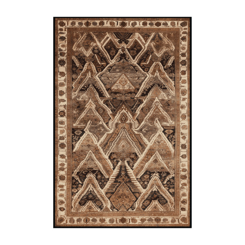 Tapis brun lavable à la machine, Rectangulaire 2 pi x 3 pi