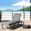 Chaise longue de patio avec dossier inclinable et coussin rembourré gris