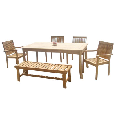 Ensemble repas 6 pièces teck Mashburn