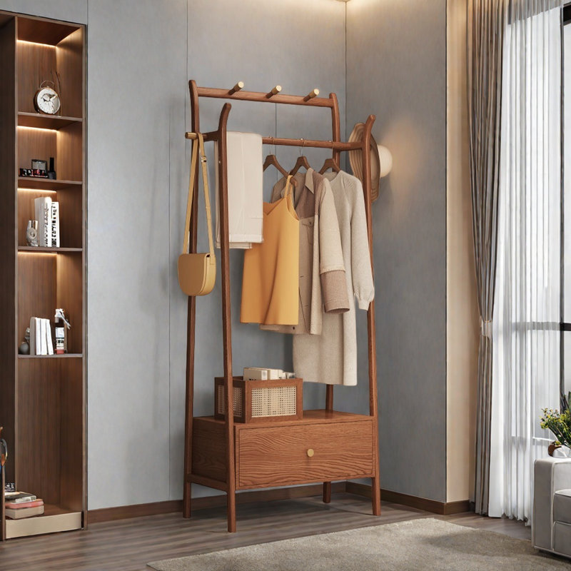 Grand porte-manteau en bois de frêne