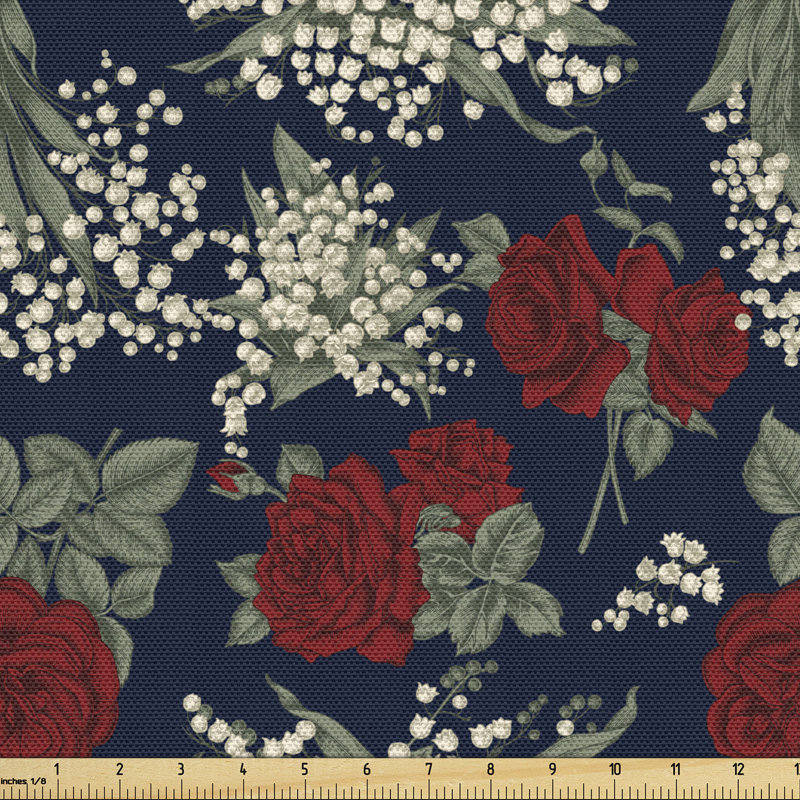 Charaine Valley of Wild Roses Hand Drawn Multi-Purpose Fabric