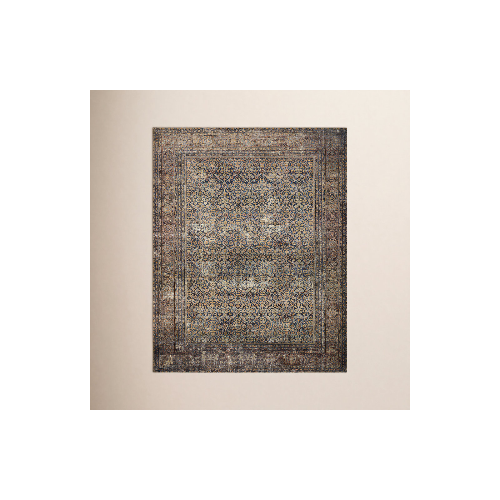 Amber Lewis x Loloi Morgan Denim/Multi Rug, Rectangle 9'6" x 13'6"