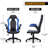 Faux Leather Chair with Floor Protector Mat Set, PU Computer Gaming Racer Seat with Flip-Up Handrail-1631140340