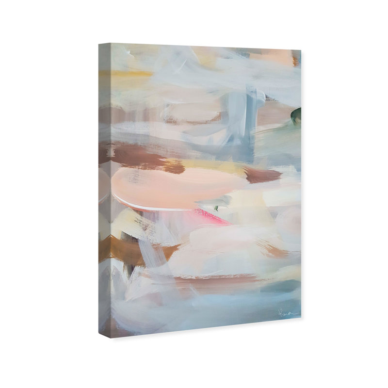 Matinée abstraite abstraite, bleu moderne et contemporain - impression sur toile, H 54 po x l 36 po, Toile tendue