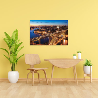 «Vibrant Porto City Evening Tranquil Vibrant Abstract Architecture City», reproduction d'art murale