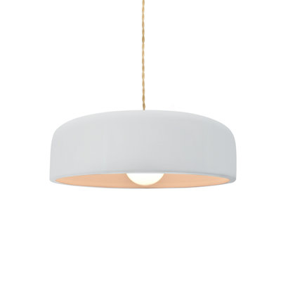 Radiance - Spire 1-Light Pendant - Carbon - Brushed Brass - 16"W x 4.5"H - Dedicated LED - Beige Twist Cord