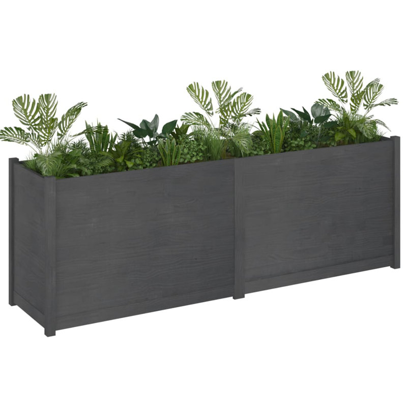 Boîte à fleurs en bois pour l'extérieur, H 27,6 po x l 78,7 po x P 19,7 po, gris