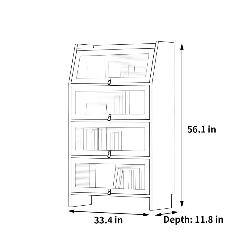 Bibliothèque durable et de haute qualité, (4 tablettes) H 56,1 po x l 33,4 po x P 11,8 po, Blanc