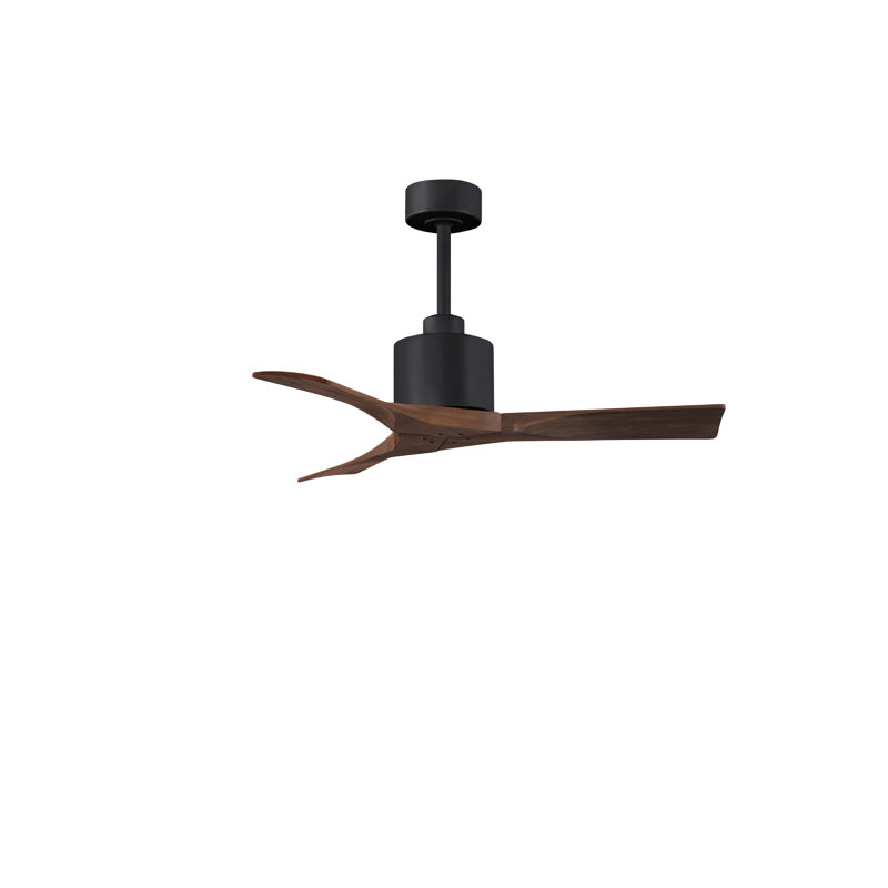 Nan 42" Ceiling Fan In Blades, Matte Black, Walnut Tone