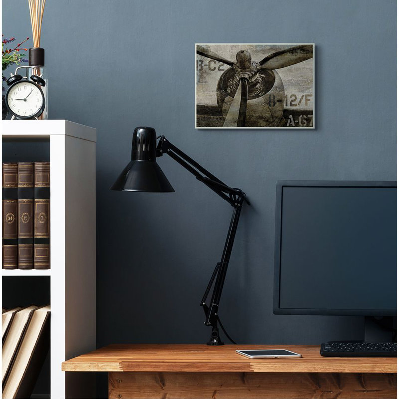 «Air plane Rotor Vintage Wood Texture» par Dylan Matthews - impression d'art graphique, H 10 po x l 15 po, Plaque murale