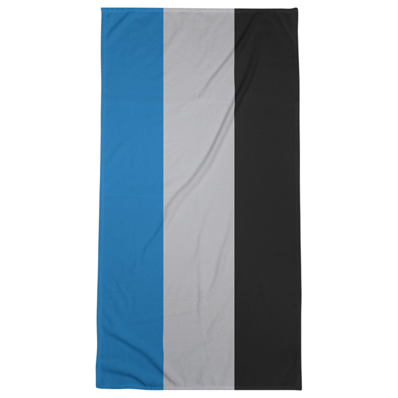 Lightweight Bath Towel, Blue/Silver/Black