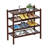 Shoe Rack 4-Tier Organizer-Stackable Storage Shelf With Multi-Function Combinations-Free Standing Bamboo Shoe Racks(Brown, 4-Tier)
