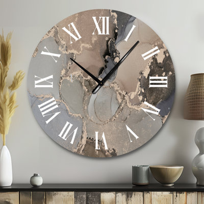Luxury Abstract Fluid Art I - Modern Wall Clock