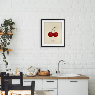 Cherry Fruit Portrait Framed Print Under Glass, design by Danielle Murray