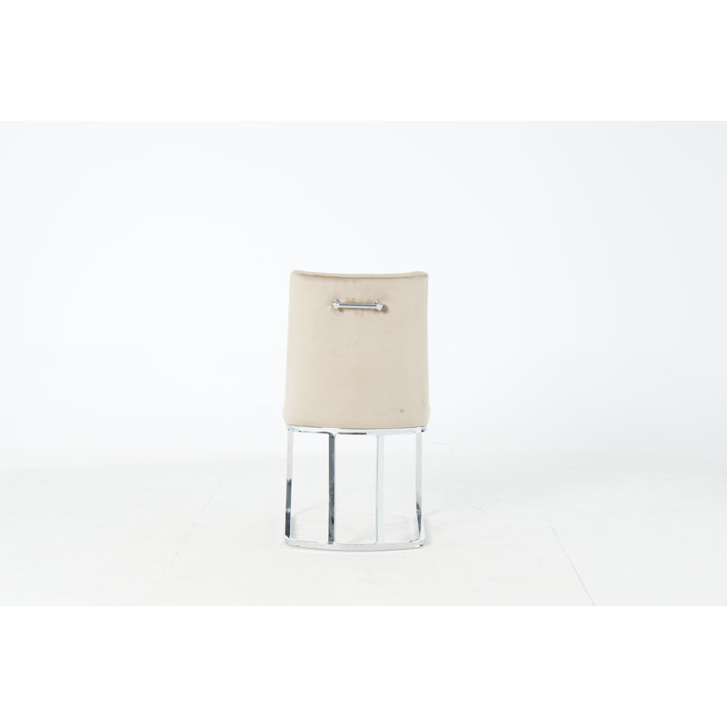 Velvet Upholstered Cantilever Chair in Mink, Mink