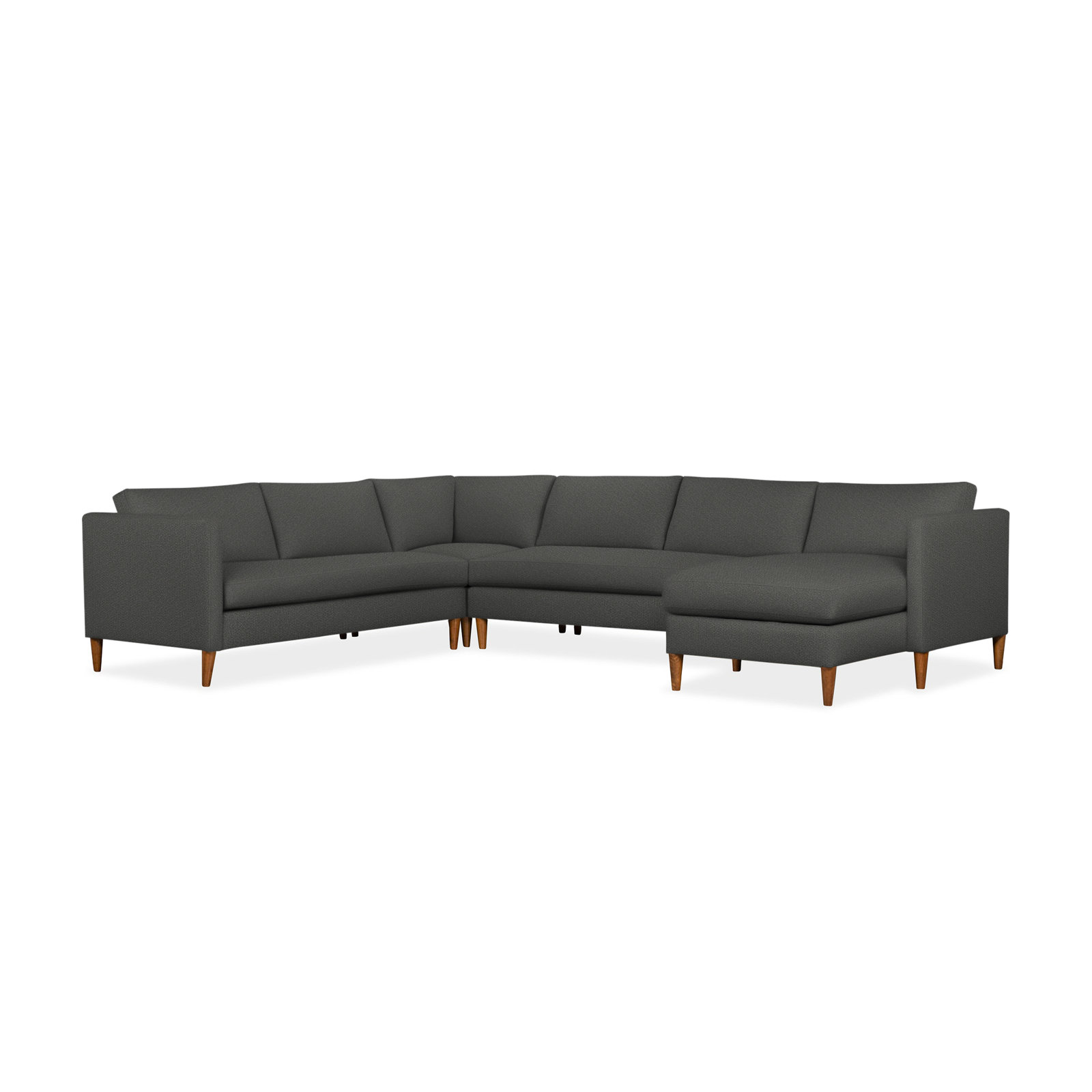 Clifford Chaise Sectional, Davis Smoke Bouclé, Right Hand Facing