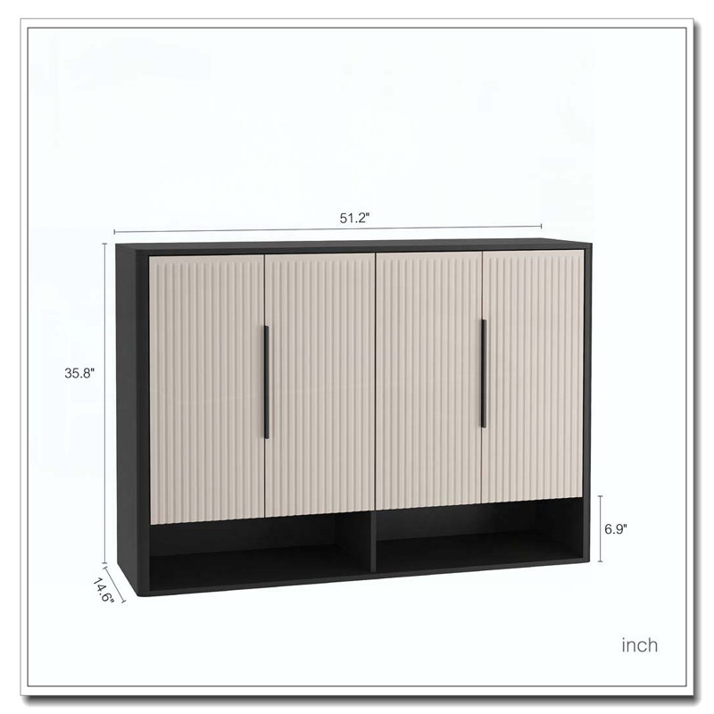 Armoire à chaussures avec 4 portes, Noir, jaune clair