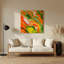 Abstrait fluide, art mural en métal orange 30-1744021870
