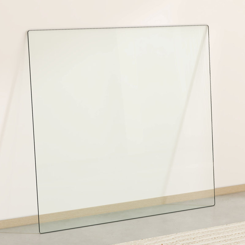Square Coffee Table with Tempered Glass Table Top