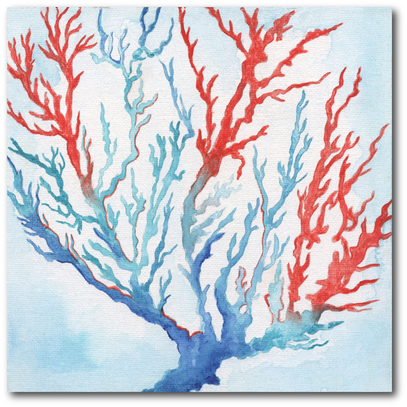 Reproduction d’art sur toile tendue « galapagos coral », H 30 po x l 30 po x P 1,5 po