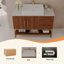 Meuble-lavabo moderne avec lavabo vasque en céramique, armoire autoportante dorée-1085181785-1085181783