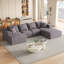 Ensemble de canapé modulaire rembourré en chenille Modern, canapé modulaire en forme de L avec 6 coussins pour un agencement flexible-1218172504
